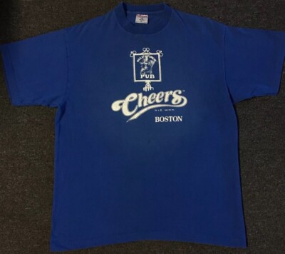 Vtg 90s Cheers TV Show Faded Promo Shirt XL Bar TV Show Sitcom Boston Grunge 80s