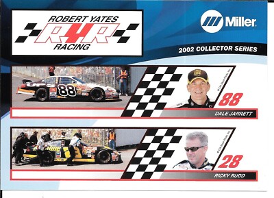 RYR RACING VINTAGE POST CARD NASCAR 2002 DALE JARRETT & RICKY RUDD | eBay