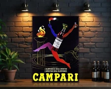 Vintage Campari “Olympic Flame” Sign – XXL (60x40 cm)