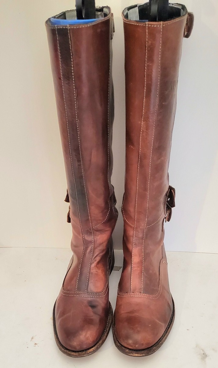 Triumph Paul Smiths Womens Brown Leather Motorcycle Boots Size EU