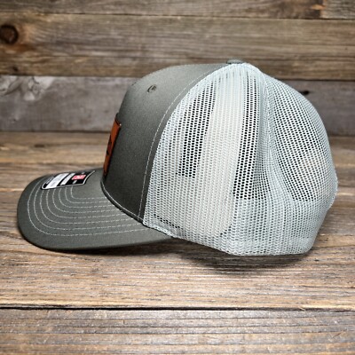 Ford Bronco Classic Outline Trucker Hat - Flexfit 6511 Grey Mesh Cap - View #3