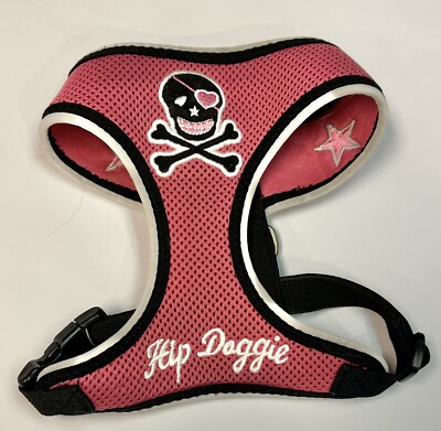 Dog Harness Girl Pink Hip Doggie Skull Mesh M 12