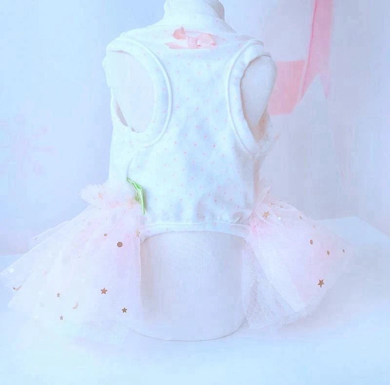 Sweet Cute Pet Dog Puppy Clothes Chihuahua Poodle TuTu Skirt Party Wedding Dress - Image 4 of 4