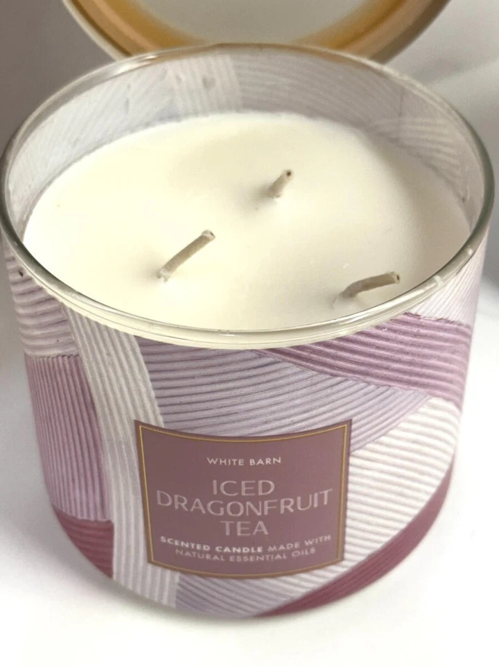 2 New Bath & Body Works Iced Dragonfruit Tea Candle 3 Wick Jar Candles 14.5 oz - Image 2 of 3
