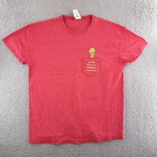 Vintage Warner Bros Tweety Bird T shirt Mens Large Made in USA Red Mango