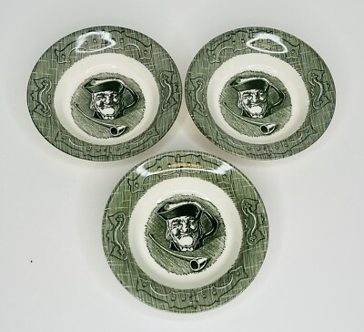 3 The Old Curiosity Shop Royal Toby Character Mug Pipe Fruit Dessert Bowls Green