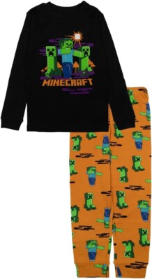 Minecraft Boy's Creeper Zombie Mob Creatures Halloween Cotton Pajama ...
