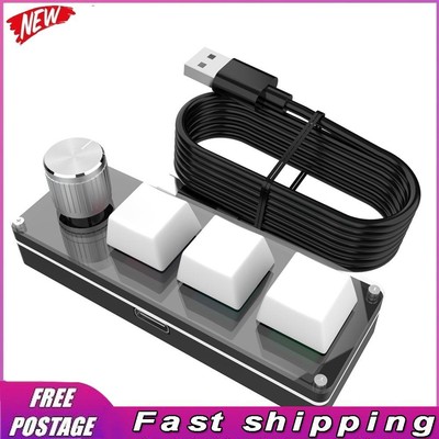 3 Key 1 Knob/4 Key Mechanical Macropad Hotswap Wired USB for Macbook PC Laptop