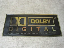 Vintage Dolby Digital Sound Sign Plaque Cinema Home Theater 21"x9.5"