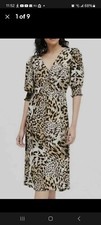 Banana Republic V-Neck Short Sleeve Animal Print Dress 4 NWT S Casual Dressy