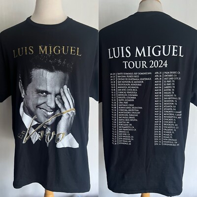 LUIS MIGUEL (2024) Official Men's Glitter ''En Vivo'' Tour Dates T-Shirt Size XL