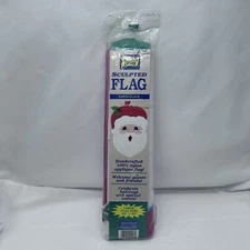 Meadow Creek Sculpted Flag Santa Claus Christmas Applique Nylon 28x40 Red Large