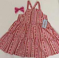 Cat  Jack Hearts Tank Dress Red  Pink TODDLER GIRLS CHOOSE SIZE Hair Bow NEW