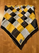 Vtg 60s/70s Miss Dior Geometric Silk Scarf Hand Rolled Mod Luxury Pop Art