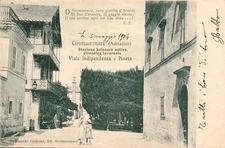 dq397 cartolina grottammare via indipendenza e pineta  ascoli piceno 1904 bella!