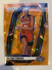 2024 Panini WNBA Prizm Aaliyah Edwards RC #142 Orange Ice Washington Mystics