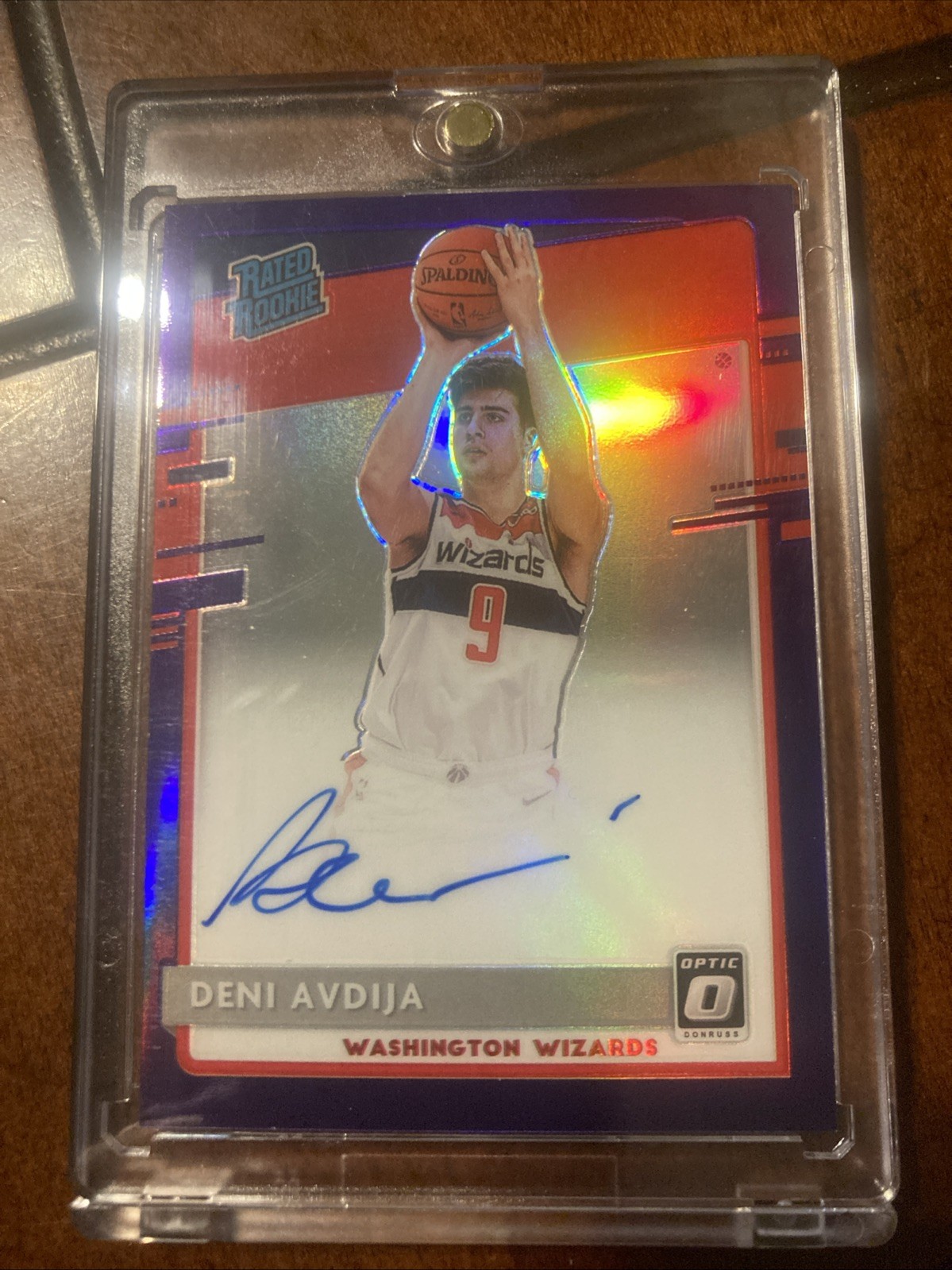 DENI AVDIJA 2020-21 Donruss Optic PURPLE AUTO Autograph RC Rated Rookie Wizards