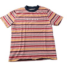 Guess Originals Striped Embroidered T-shirt Reissue Capturing The Iconic 1990s