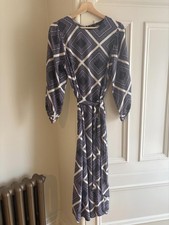 M&S Collection Lilac Geometric Tailored Midi Dress UK 10 Parisian Europe Summer