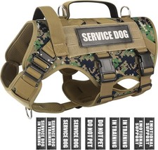 Service Dog Vest Harness Tactical Working MOLLE Vest with 10 Pet Patches NEW USA