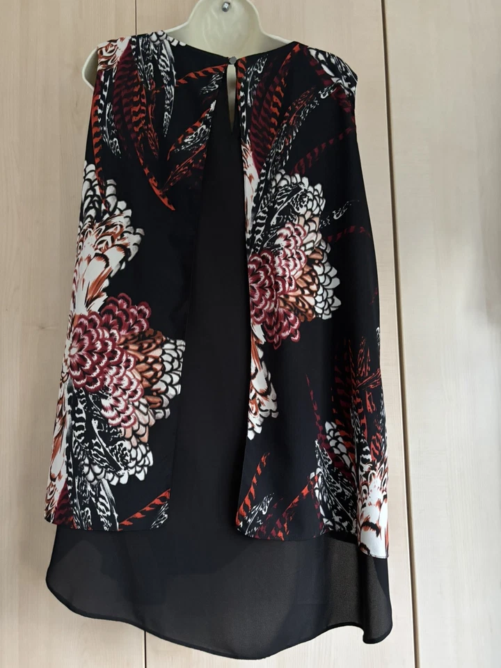 Ladies Size 18 DEBENHAMS Black & Red Double Layered Sleeveless Top Ex. Condition - image 3 of 4