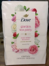 LIMITED EDITION - Dove Garden Tea Party Bar Soap - Rose Berry Bouquet (4Bars)