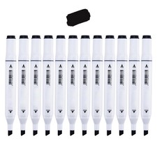 12Pcs Alcohol Markers Pure Color Series,Dual Tip Art Solid Color Markers Set ...