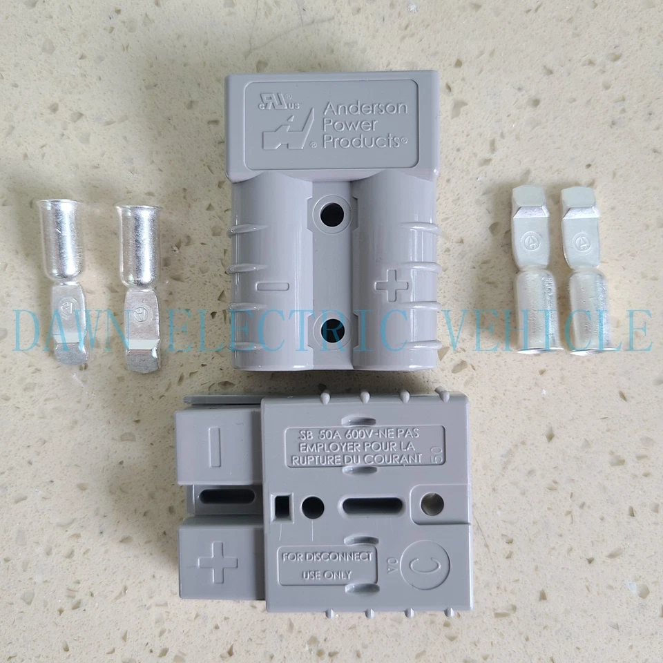 Genuine Anderson SB50 Connector Plug Kit, Gray 2 Casings With 4 Terminals /6 AWG - Image 2 of 3