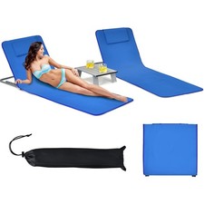 Strandmatte mit Tisch 2er Set Verstellbar Kla...