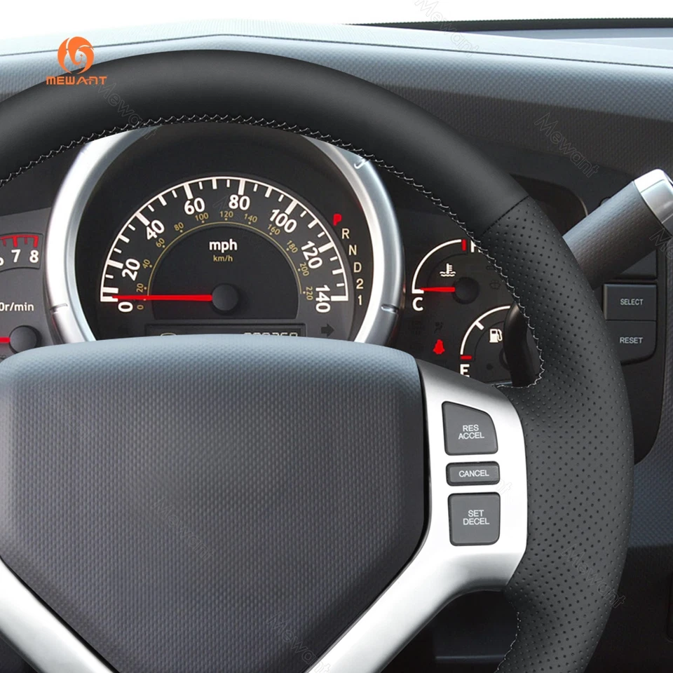 Cubierta de volante MEWANT HÁGALO USTED MISMO de cuero sintético negro para Honda Ridgeline 2006-2008 Foto 4 de 4