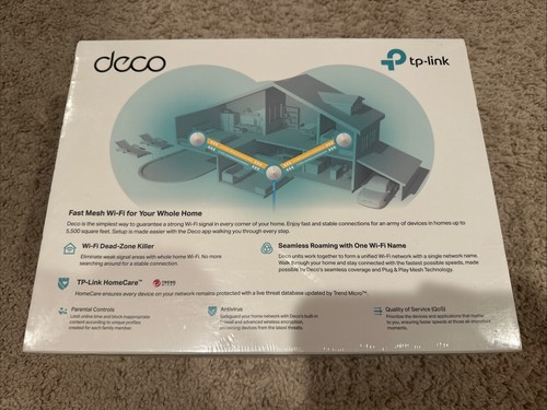TP-Link Deco M5 Router AC1300 Whole Home Mesh Wi-Fi 3 Unit Sealed - Afbeelding 4 van 6