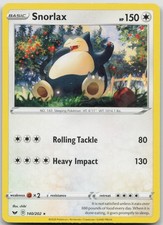 Snorlax 140/202 Rare SWSH01: Sword & Shield Base Set LP Normal