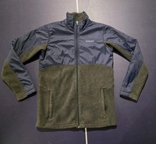 Youth Boys Columbia Navy Blue Gray Fleece Jacket Zip 14-16