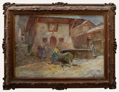 Oscar Ricciardi (1864-1935)  - Oscar Ricciardi (1864 1935)   Aquarell, Brunne...