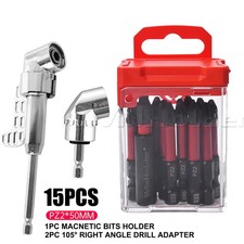 PZ2 Impact Screwdriver Bits Set & Drill Bit Holder & 105° Attachment Adapter Set
