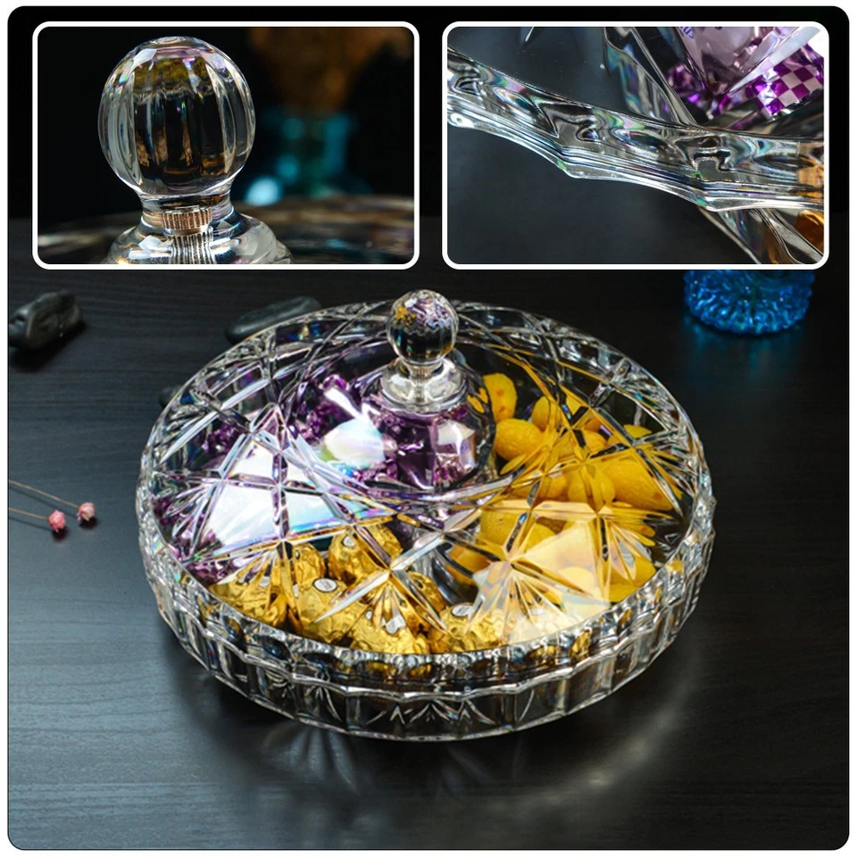 Snack Servierbox 3-Kompartimente runde Lebensmittel Süßigkeiten getrocknete - Bild 2 von 4