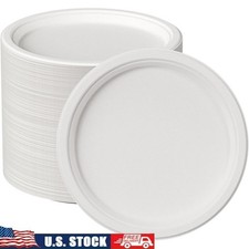 Eco-Friendly Compostable Plates Durable Bamboo Bagasse Disposable Safe Events US