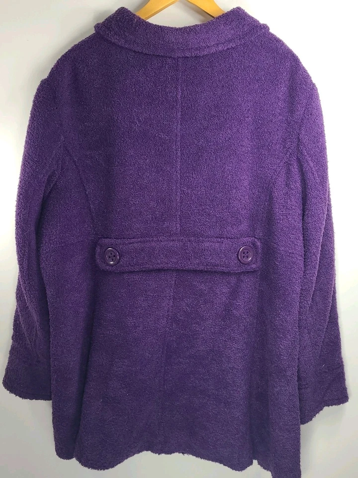 Abrigo para mujer Weather Tamer 3X púrpura texturizado botón delantero palangre forrado en invierno Foto 4 de 4