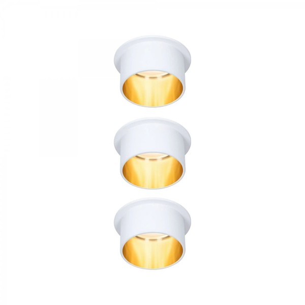 Paulmann 3Er Set Gold Gil Coin LED Einbauleuchten Warmweiß-image