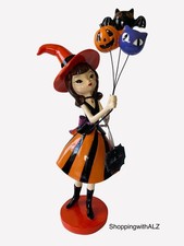 NEW Bella Lux 15  Witch Girl Holding Halloween Balloons Figurine SMALLER VERSION