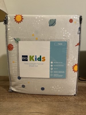 The Big One Sun Rockets Twin Sheet Set - Heavy Wt Flannel 100% Cotton - 15  Deep