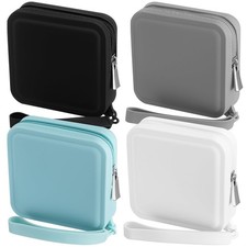 4 Pcs Multicolor Mini Waterproof Makeup Bag Pouch for Purse Hair Tie Organize...