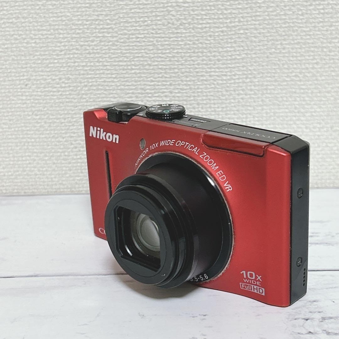 Nikon COOLPIX S8100 Red Digital Camera 12.1MP 9.5x Optical Zoom