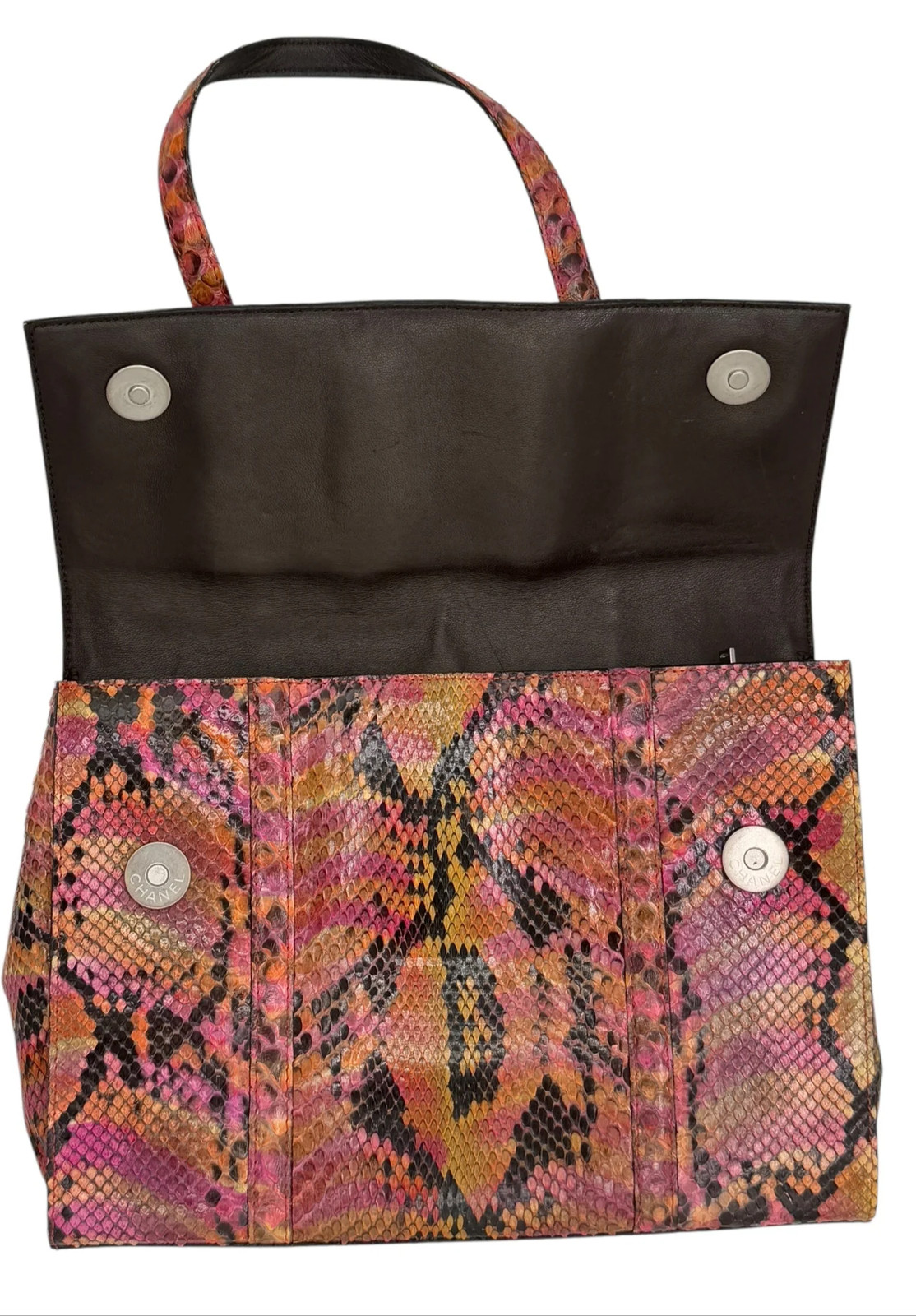 Chanel Multicolor Python Mini CC Flap Tote Silver… - image 9