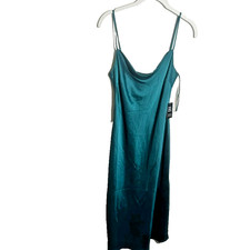 Express Green Satin Slip Dress Long New Size Small Emerald Holidays Festive NYE