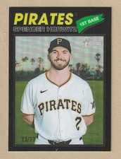 2026 Topps Heritage SPENCER HORWITZ #266 Black Chrome Refractor #/77 Pirates