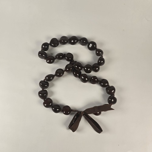Kukui Nut Lei Necklace Hawaiian Black ~32" Luau Celebration Graduation Wedding