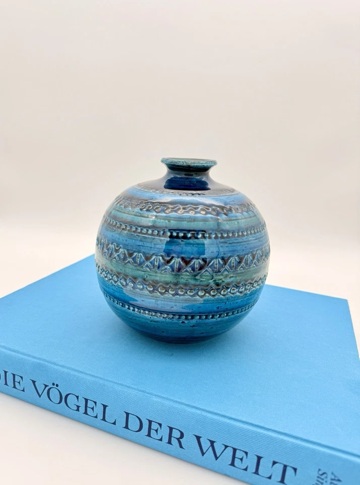Rimini Bitossi Kugelvase Italienische Retro Designer Vase von Aldo Londi 1960er - Bild 2 von 4