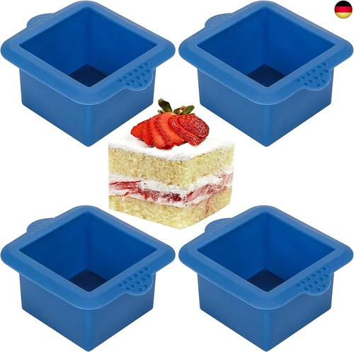 webake Mini Kuchenform Eckig Silikon Quadratisch Backform 4 Stück 3 Inch - Bild 1 von 7