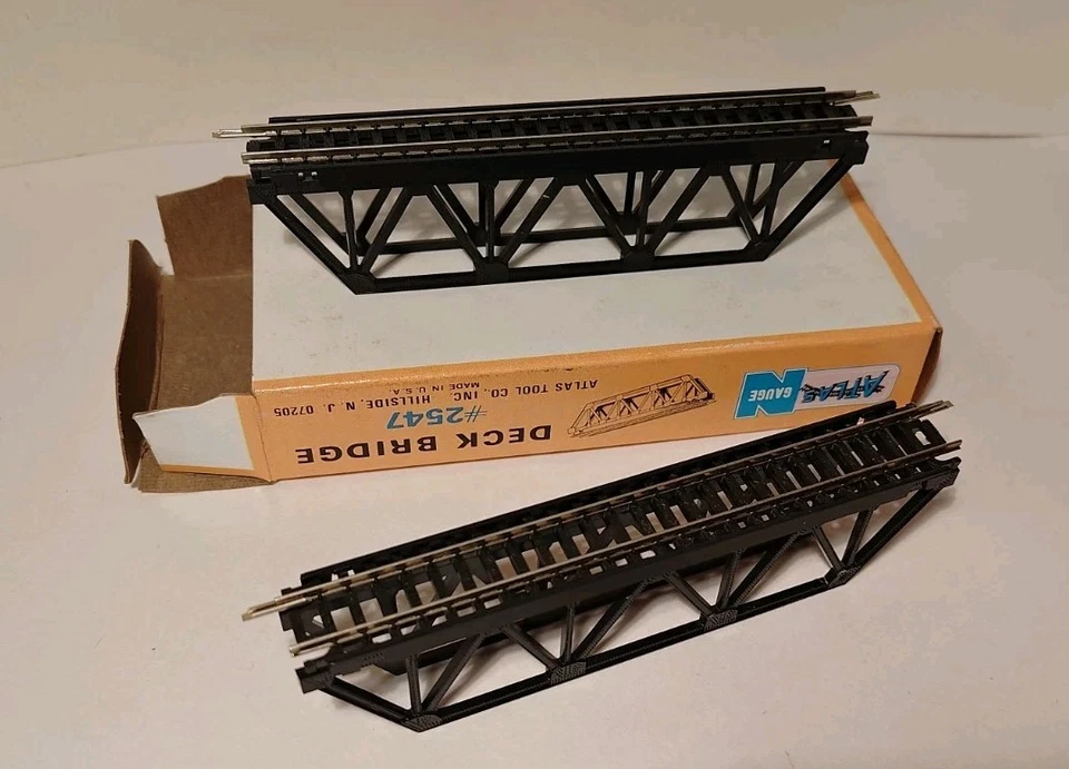 N Scale Lot Of Atlas Track And Bridges 8 Deck 4 Girder Curves Bumpers Sections - Image 4 of 4